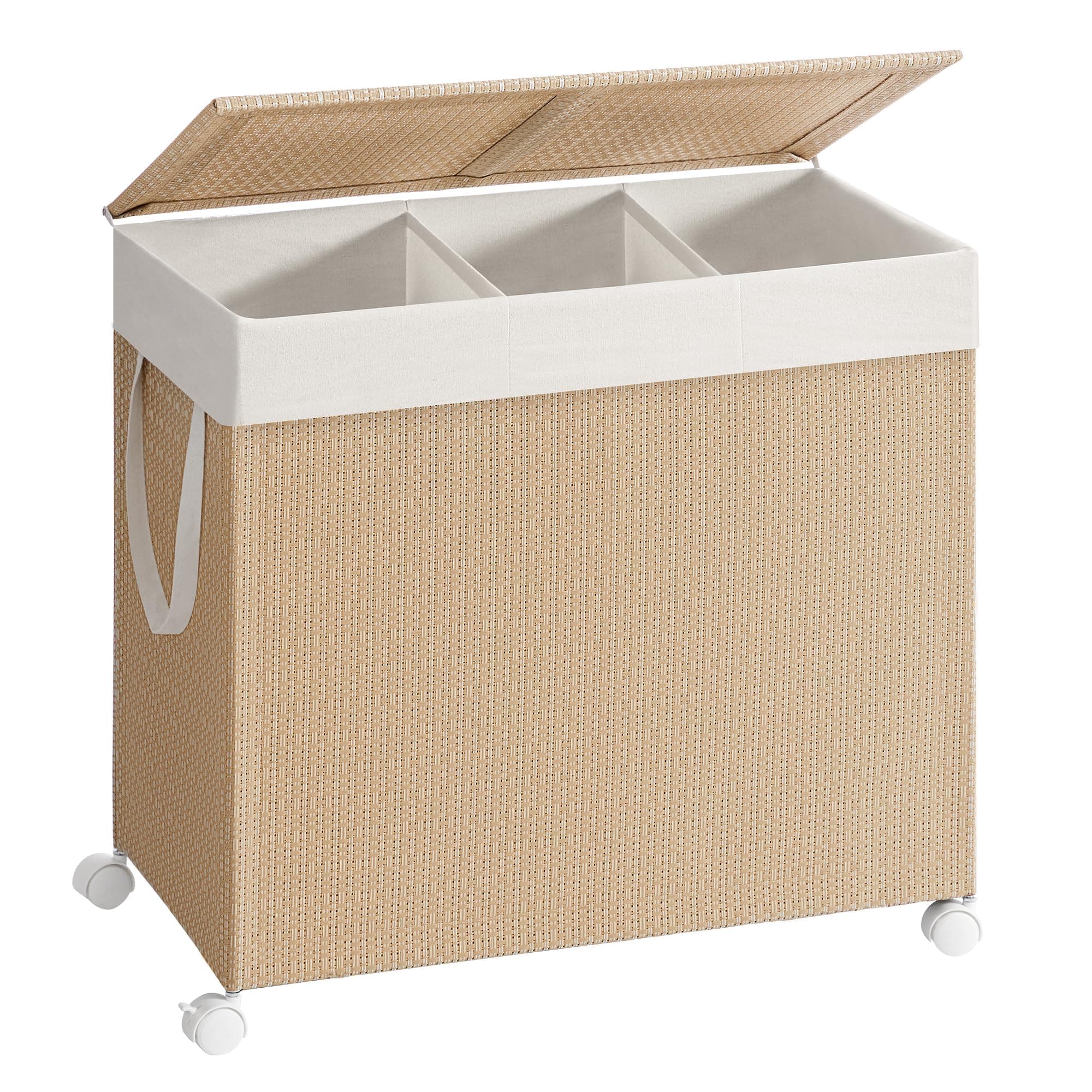SONGMICS HOME Wäschekorb 3 Fächer, Wäschesammler 140 L 🧺🏡