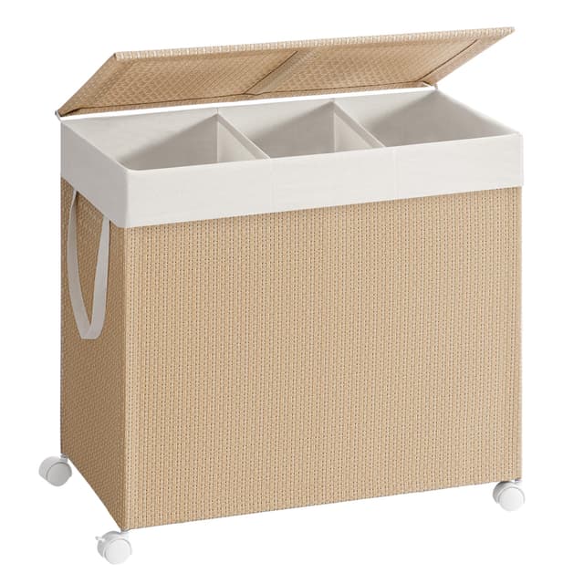 SONGMICS HOME Wäschekorb 3 Fächer, Wäschesammler 140 L 🧺🏡