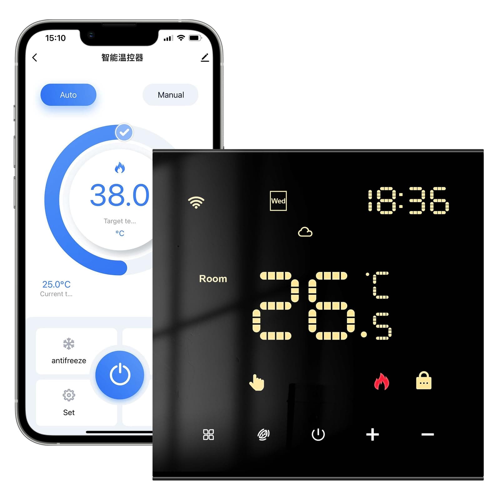 MIUCDA Tuya Smart Thermostat für Wasser Fußbodenheizungen und Boiler - 3A Schwarz 💖