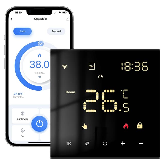 MIUCDA Tuya Smart Thermostat für Wasser Fußbodenheizungen und Boiler - 3A Schwarz 💖