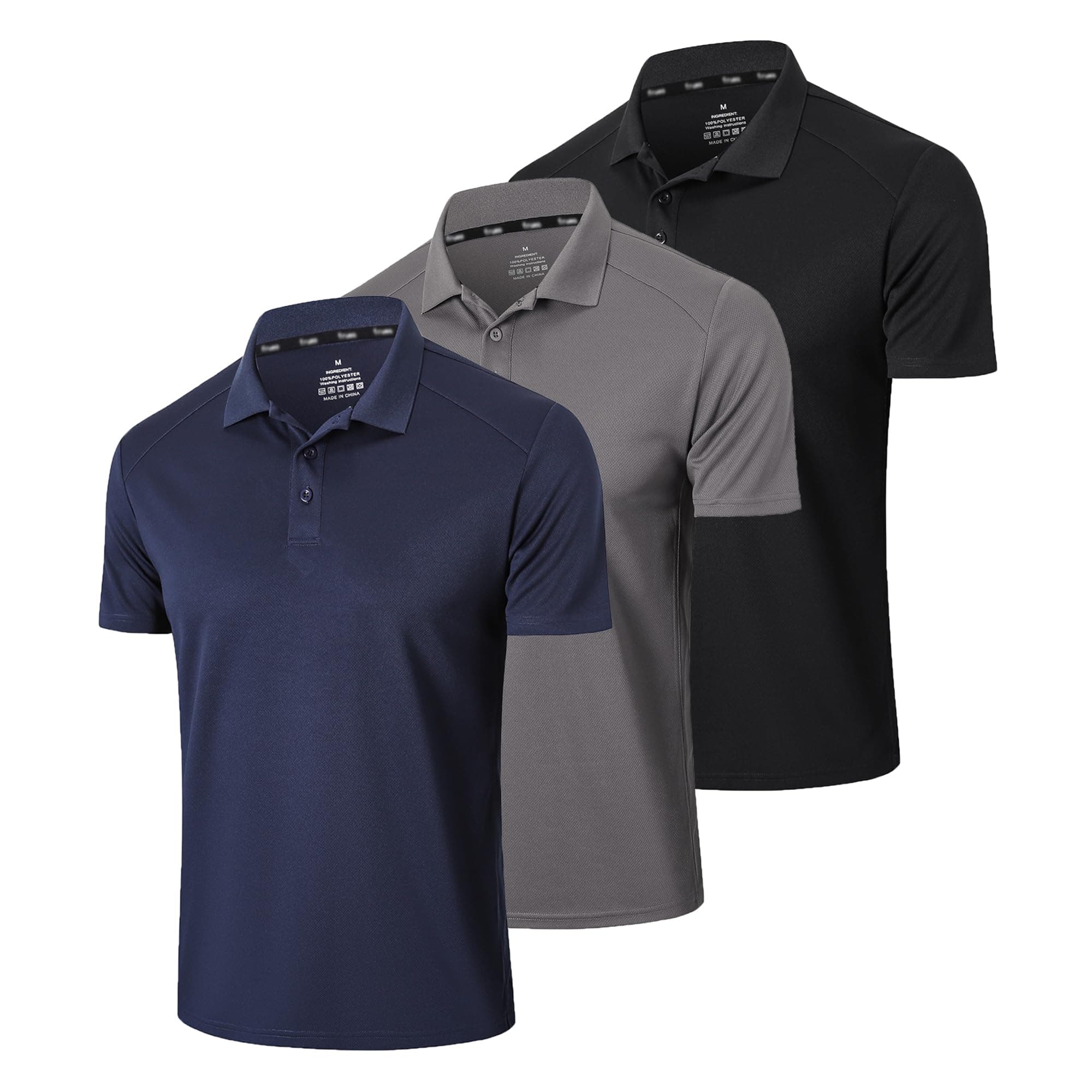 👕🏌️‍♂️ Gaiatiger 3er Pack Poloshirt Herren Kurzarm Schlank Leicht T-Shirt