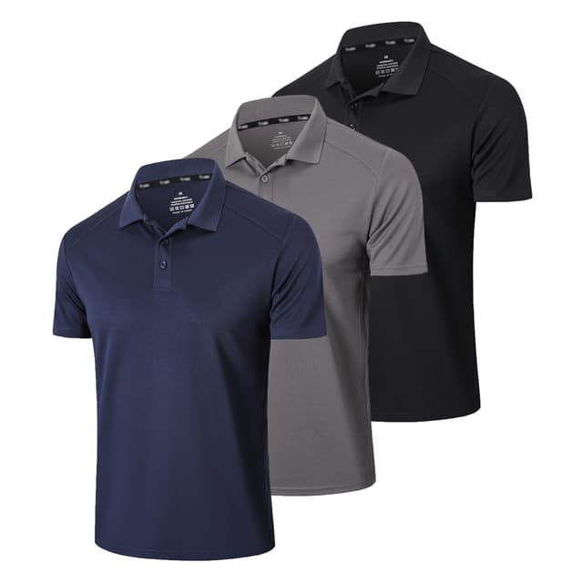 👕🏌️‍♂️ Gaiatiger 3er Pack Poloshirt Herren Kurzarm Schlank Leicht T-Shirt