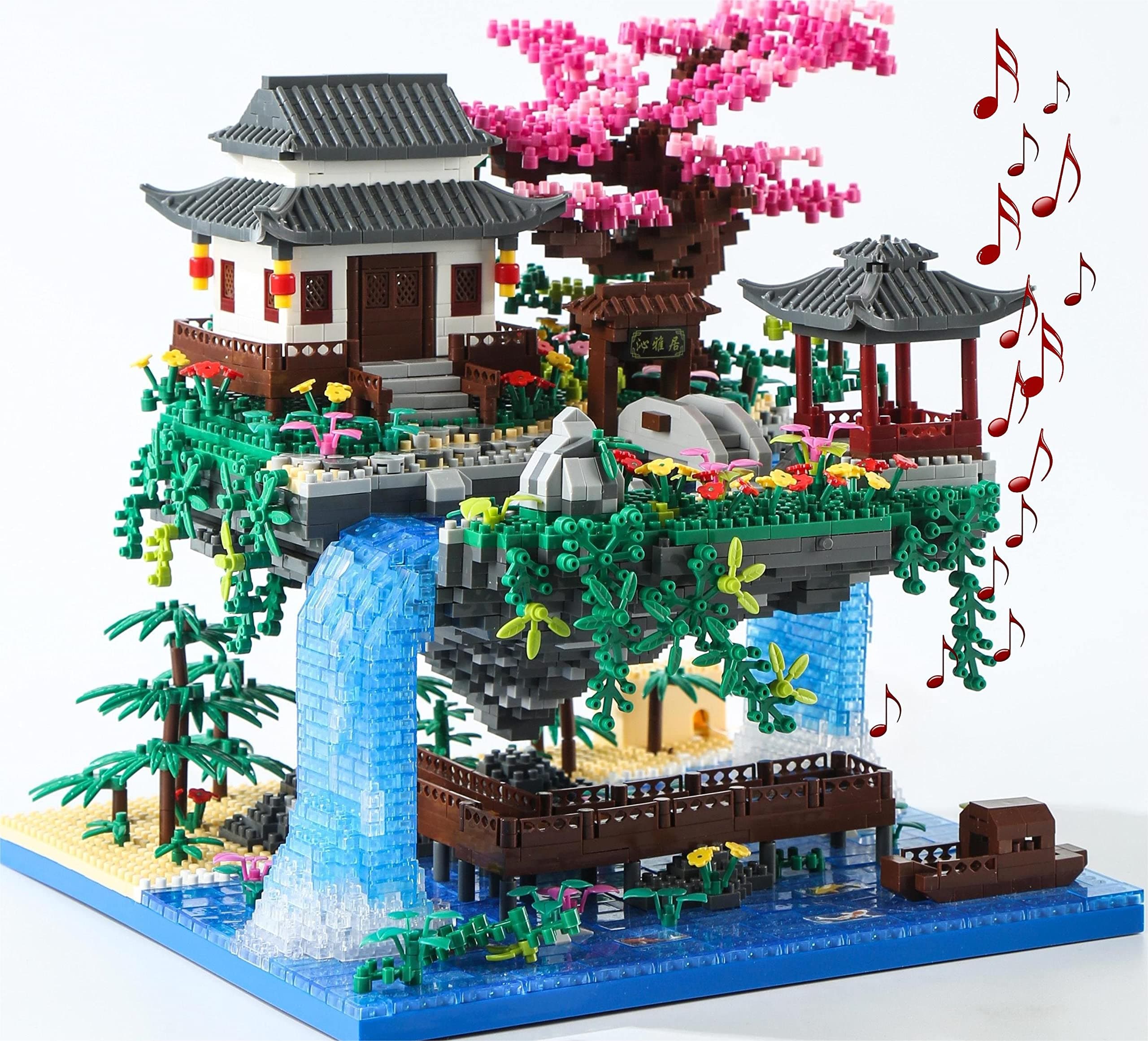 Yushinv Sakura Baumhaus Bauklötze Kit mit Geschenkbox 3320 Stück 🌸🏠🎵