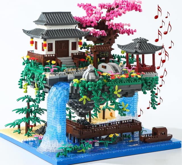 Yushinv Sakura Baumhaus Bauklötze Kit mit Geschenkbox 3320 Stück 🌸🏠🎵