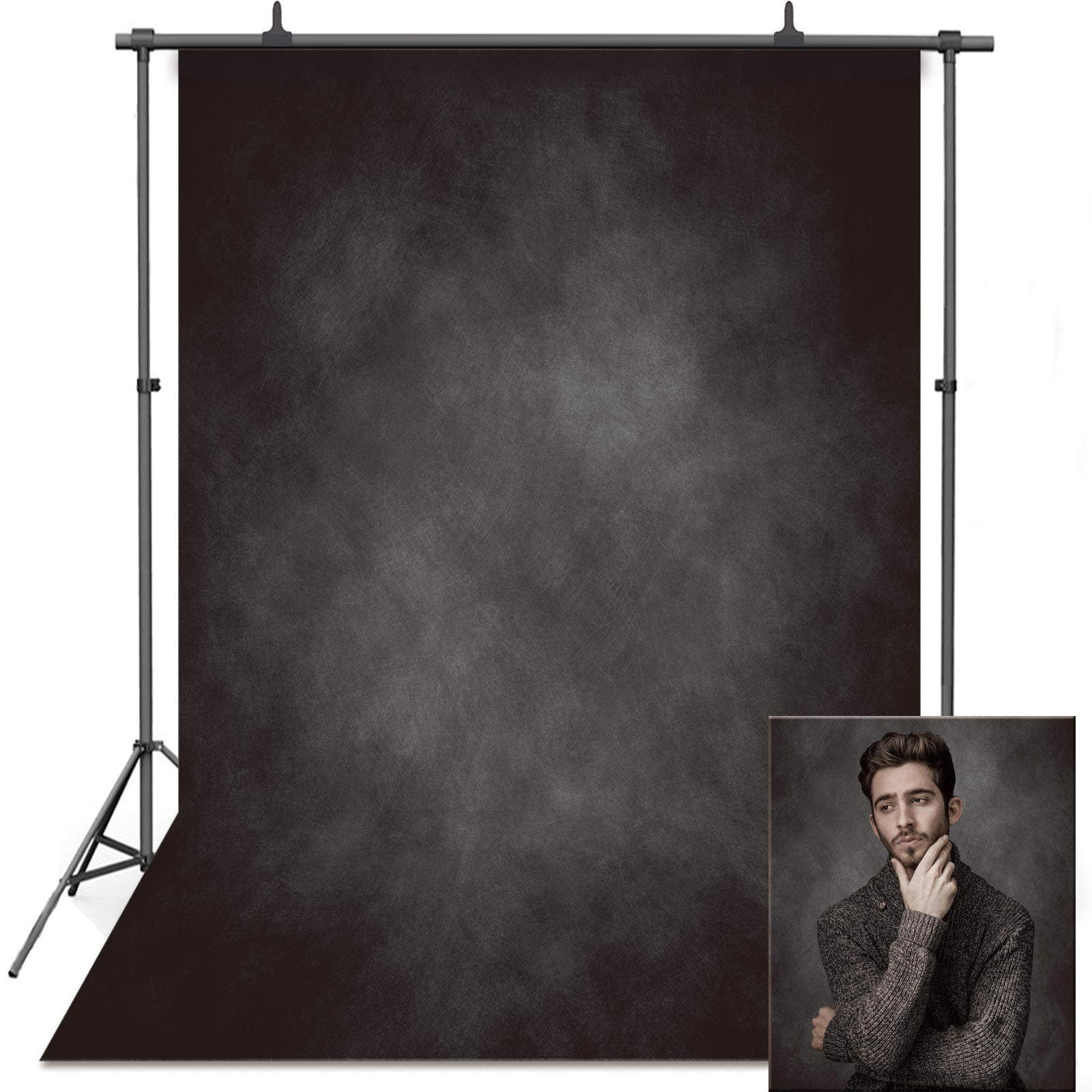 VEOEOV 1,5X2,1m Fotohintergrund Abstrakter Schwarz Fotografie Hintergrund 📸
