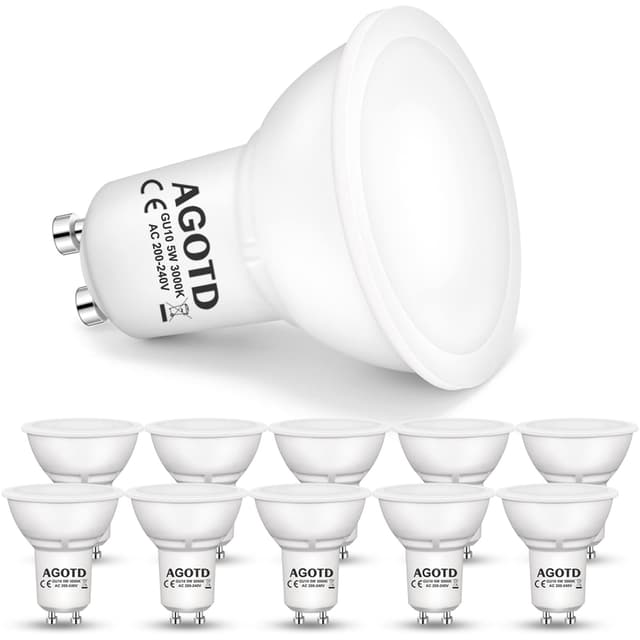 AGOTD GU10 LED Lampe 5W, Spot GU10 Warmweiss 10er Pack 🌟