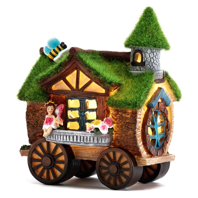 TERESA'S COLLECTIONS Gartendeko für Draußen Solarleuchte Feenhaus 🧚‍♂️🌿🏡
