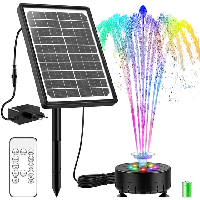 🌞🌿 SUJFEE 10W Buntes LED Solar Springbrunnen für Draußen 🌺🌼