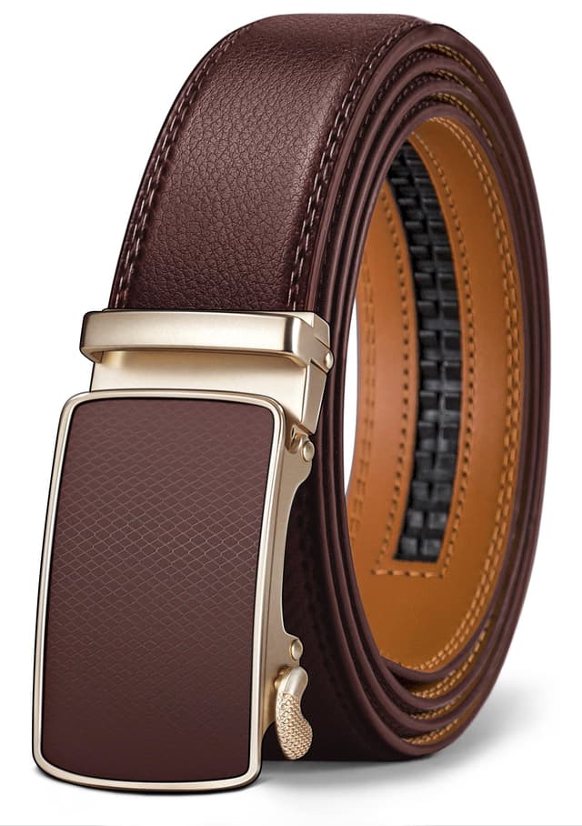 BULLIANT Herren Gürtel 🎁 Automatik Ledergürtel 35mm Hellbraun233