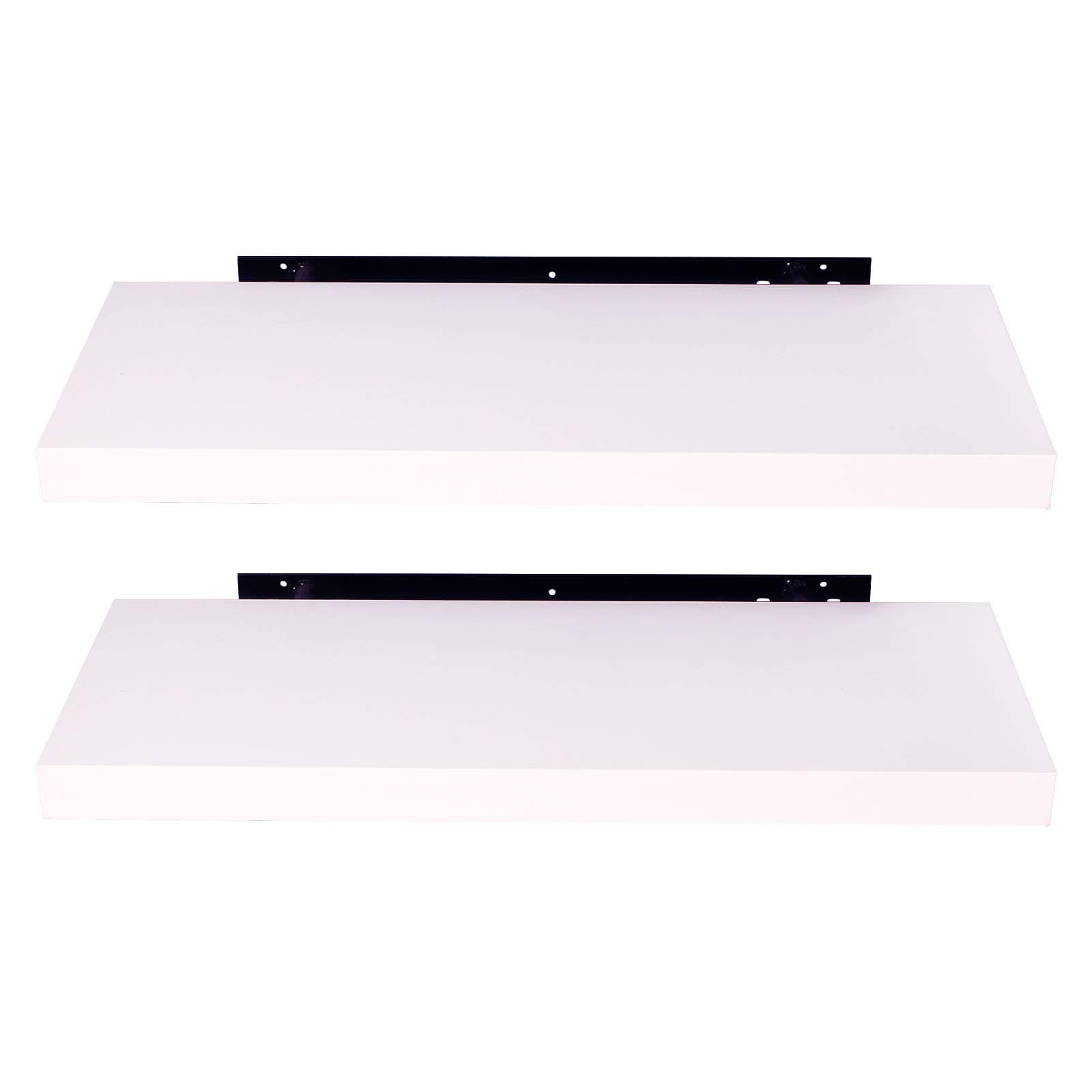 EUGAD Wandregal Weiß, Schweberegal für Wohnzimmer Bücher/CD/DVD aufstellen, 50cm Wandboard 2er Set für Küche Weiß 50 cm 📚🏠