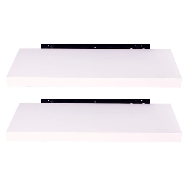 EUGAD Wandregal Weiß, Schweberegal für Wohnzimmer Bücher/CD/DVD aufstellen, 50cm Wandboard 2er Set für Küche Weiß 50 cm 📚🏠