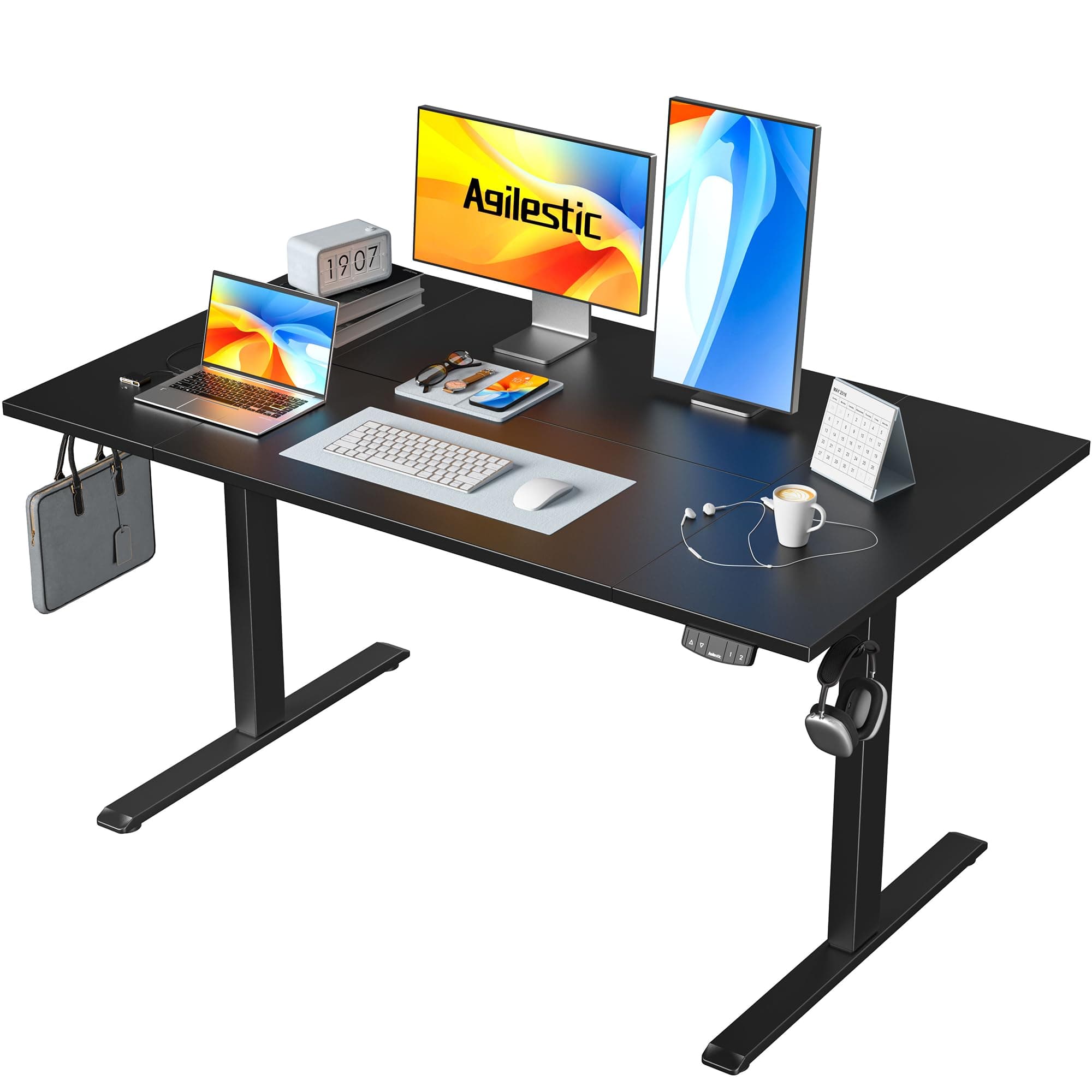 Agilestic Höhenverstellbarer Schreibtisch 140 x 80 cm 🌟 Ergonomisch & Stabil 🌟