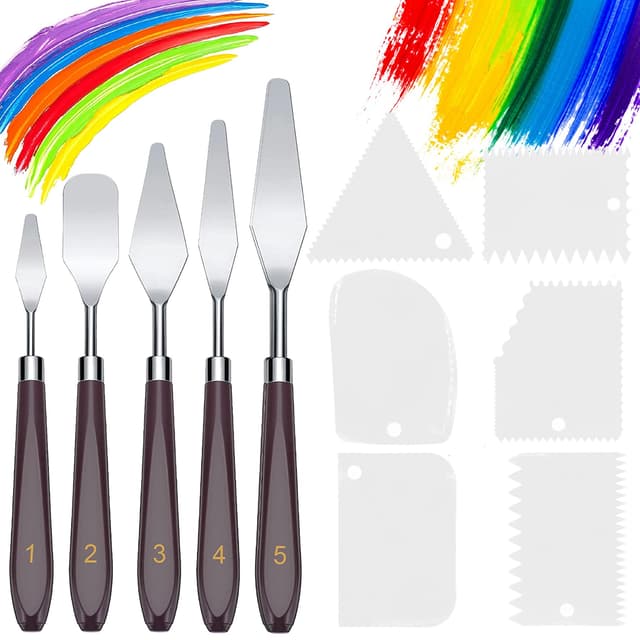 11-teiliges Palette und Abstreifermesser Malwerkzeug Set 🎨