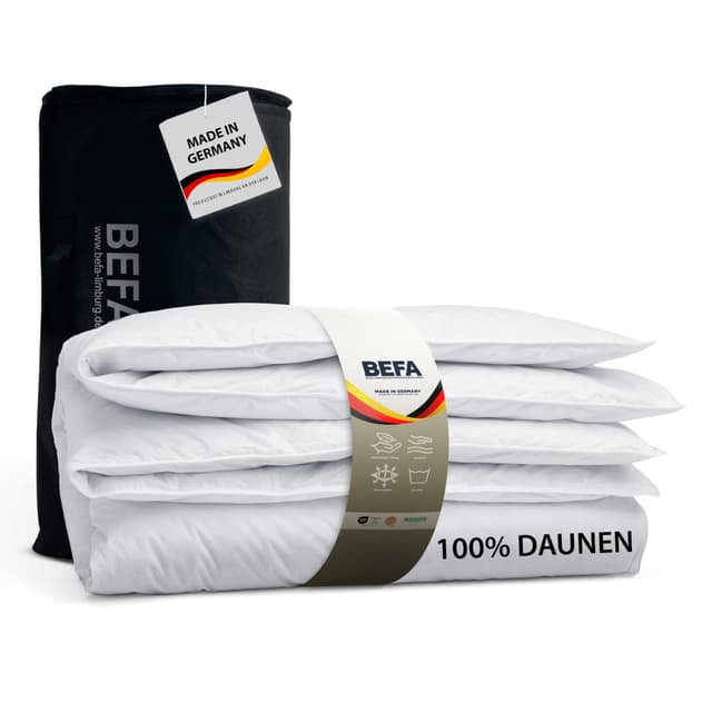 BEFA NATUR Reine Daunendecke Winter 135x200 cm (2 Stück) | 100% Daunen | atmungsaktiv & pflegeleicht 🌟