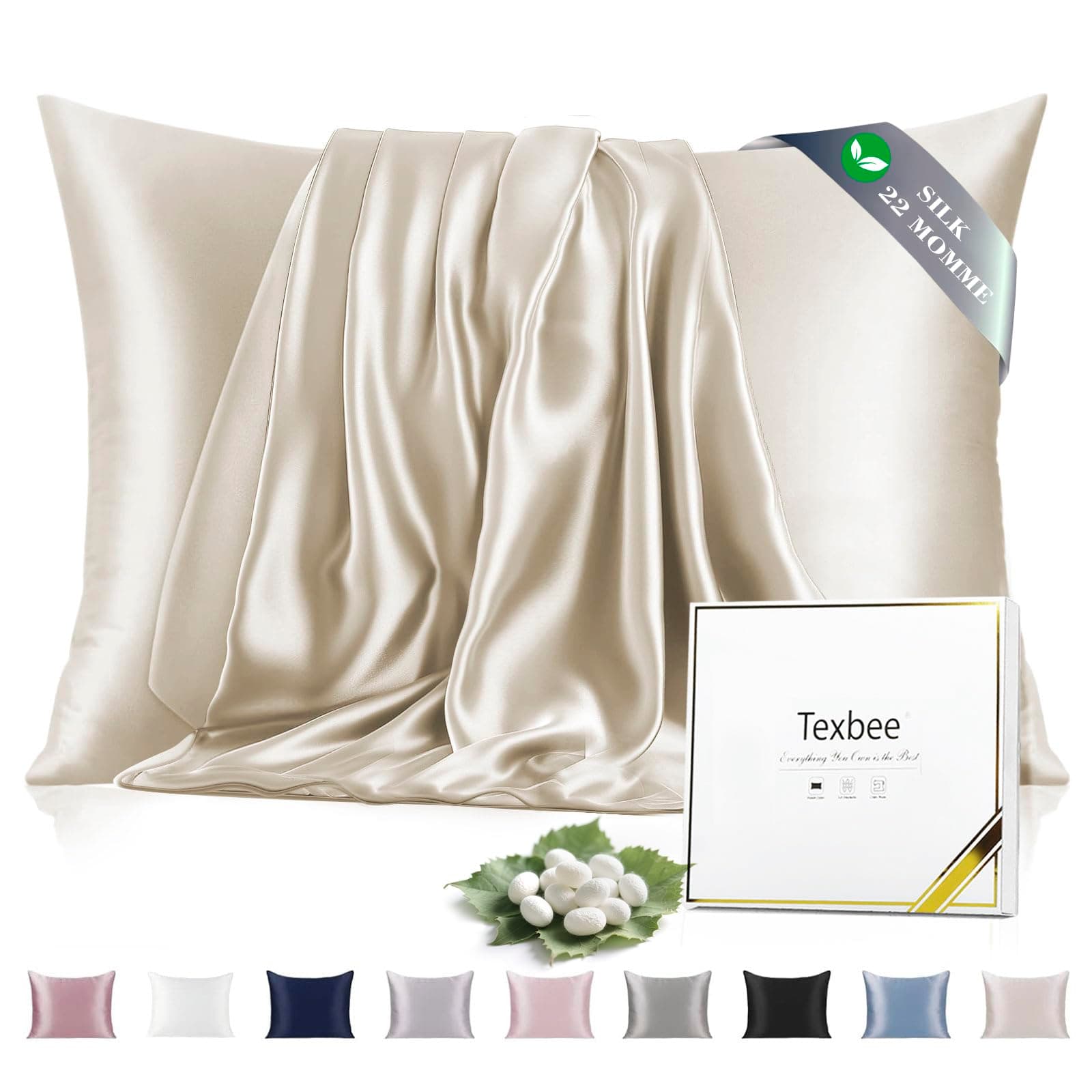 Texbee Seide Kissenbezug 40x60cm für Haar und Haut 🌟