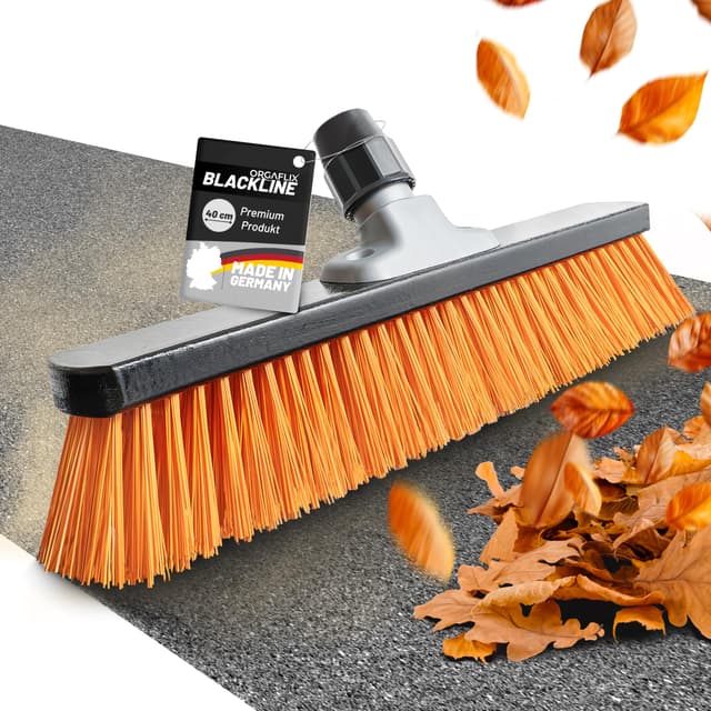 ORGAFLIX Premium Straßenbesen 40cm ohne Stiel - Blackline Orange 🧹🍊
