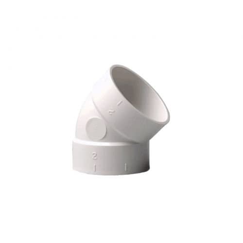 🔥 Super Deal! Vaculine 45° Bogen für Zentralstaubsauger, Weiß, PVC - Nur 6.36€!