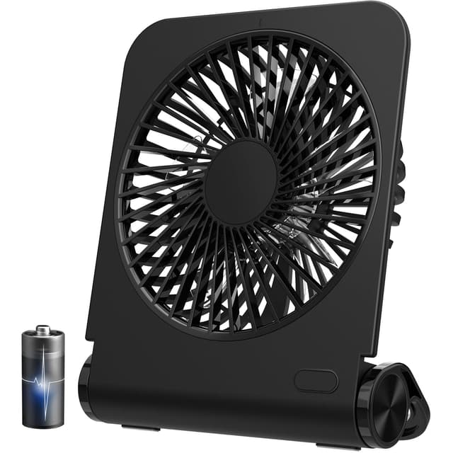 🌀 EasyAcc Tischventilator Sehr Leise, 2000 Akku Tischventilator Tragbarer USB Ventilator mit 4 Geschwindigkeit 🌀