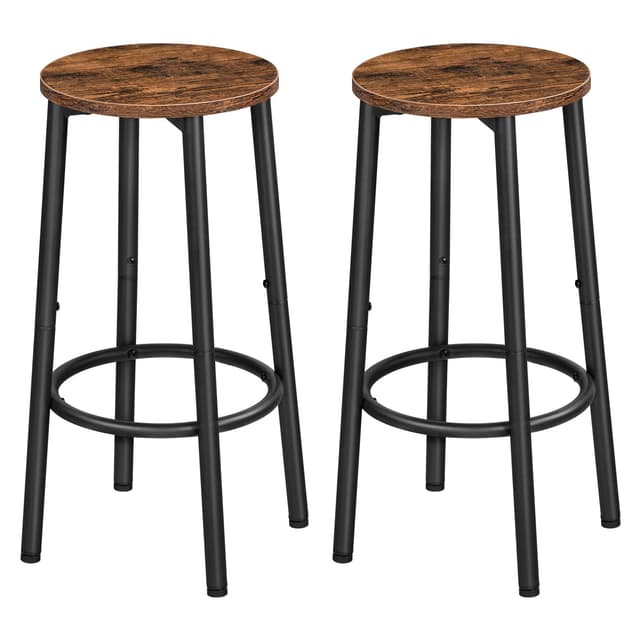 HOOBRO Barhocker 2er-Set | Stabiler Industrieller Barstuhl | Vintage-Braun und Schwarz