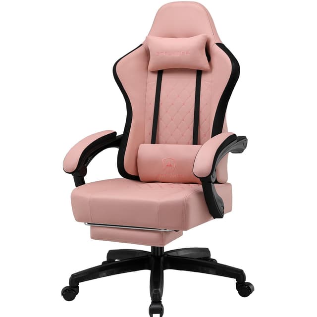 🎮 GTPLAYER Gaming Stuhl Schwarz-Rosa mit Schmetterlingsstickerei und Taschenfedern