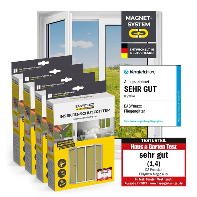 EASYmaxx Insect Protect Fliegengitter Fenster mit Magnetbefestigung 🪰🪲