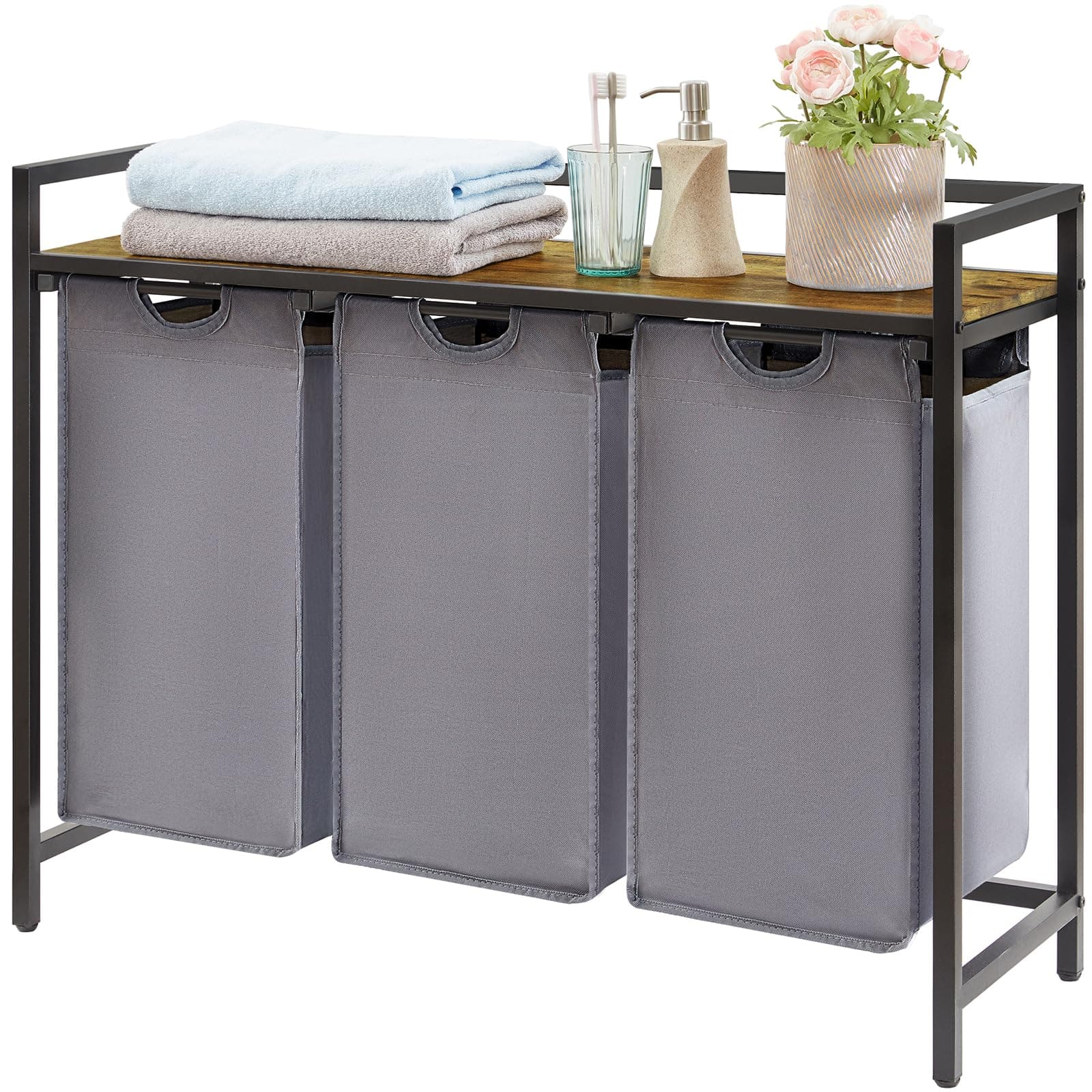 Lifewit Wäschekorb 3 Fächer 120L mit Ablage 😍