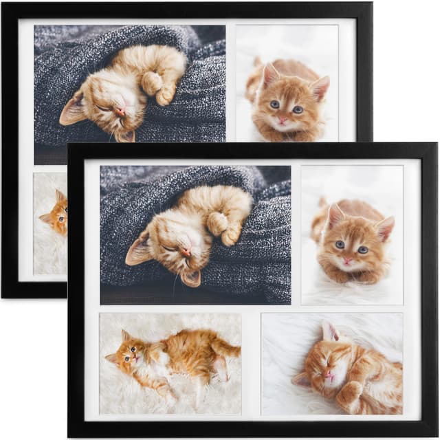 🖼️🌟 Bomoe Bilderrahmen 10x15 cm & 15x21 cm Schwarz – Fotorahmen Collage Holz Set