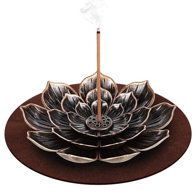 Lotus Messing Incense Stick Holder - Räucherstäbchen Halter mit Lotus Design 🌺