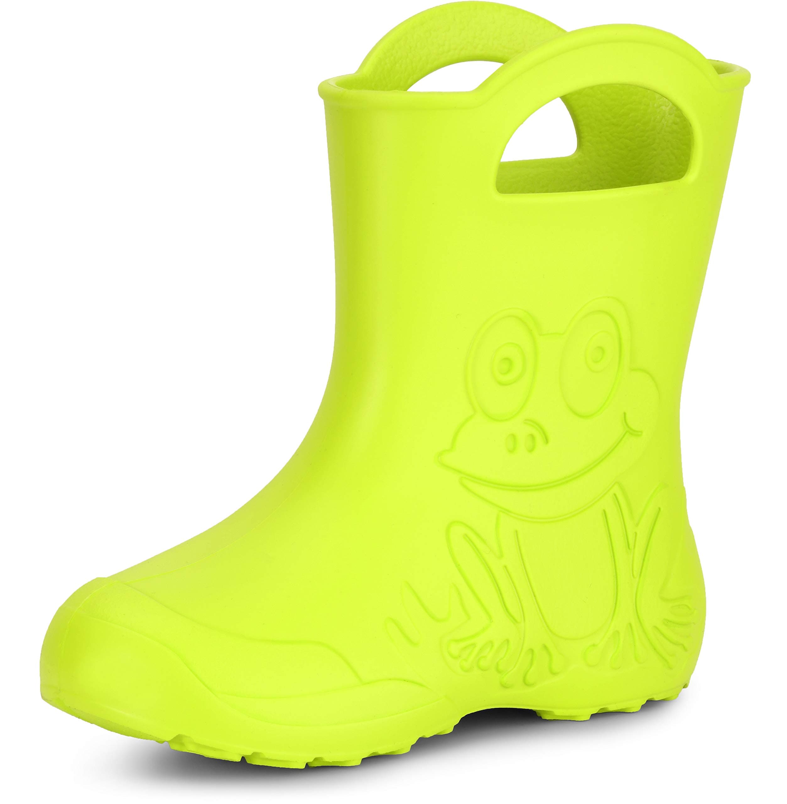 🌈 Ladeheid Eva federleichte Kinder Gummistiefel für Jungen und Mädchen 🌧️ Regenschuhe Bequeme und wasserdichte Regenstiefel Kinder LA-CA-01 24/25 EU Limone