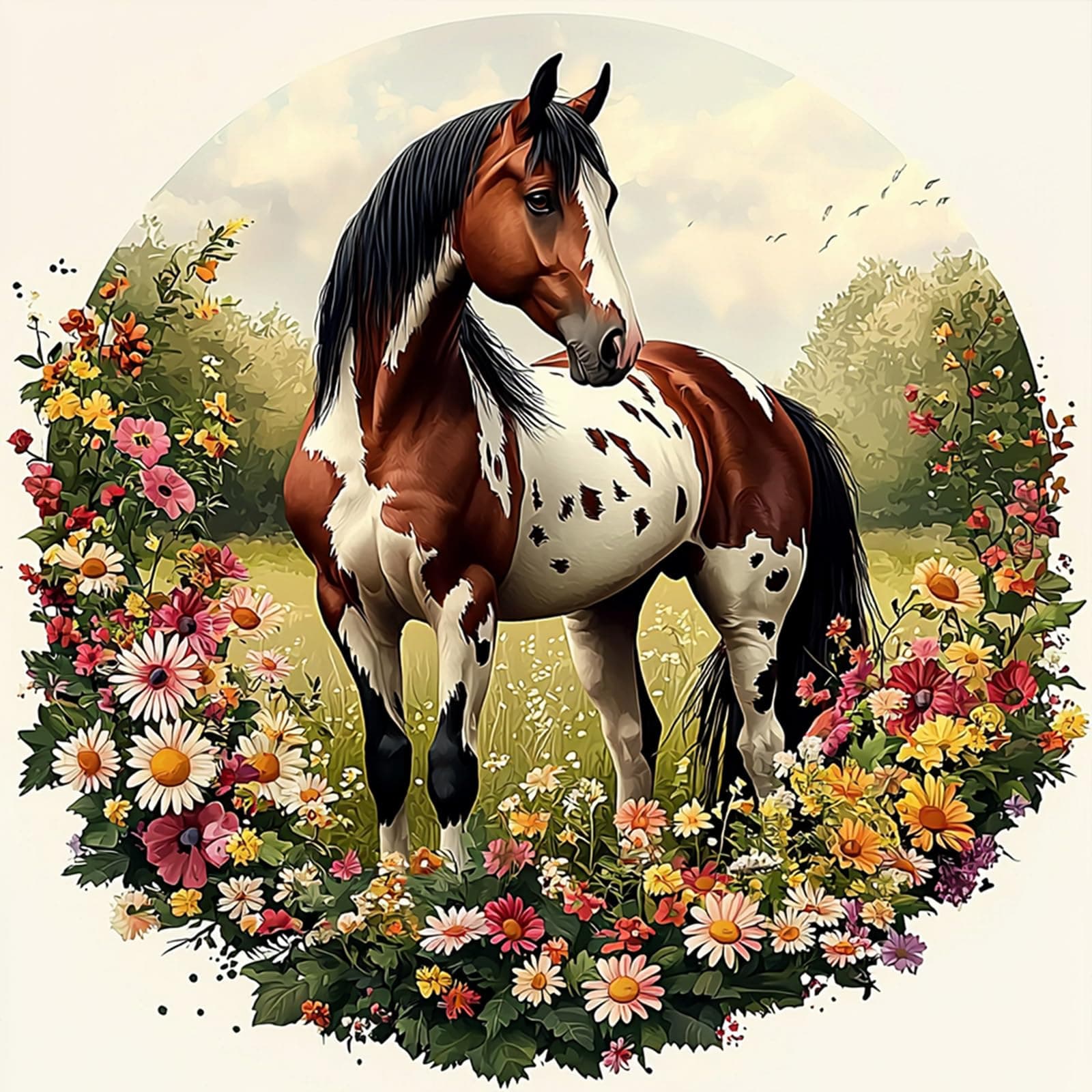 🎨🐎 DOMROM Pferd Diamond Painting Set 🌸🦁