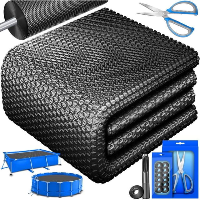 🌞🏊 KESSER® Pool Solarabdeckplane 450 x 220cm Schwarz 🏊🌞