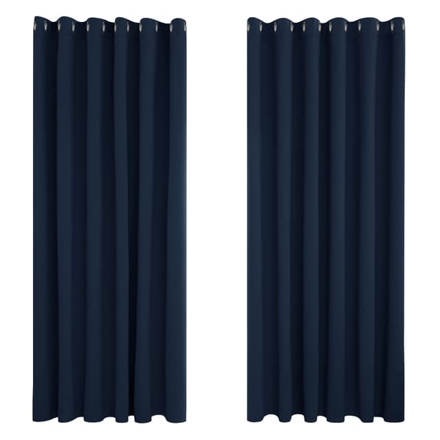 🌟 2er Set Dunkelblaue Verdunkelungsvorhänge 229x229 cm 🌙