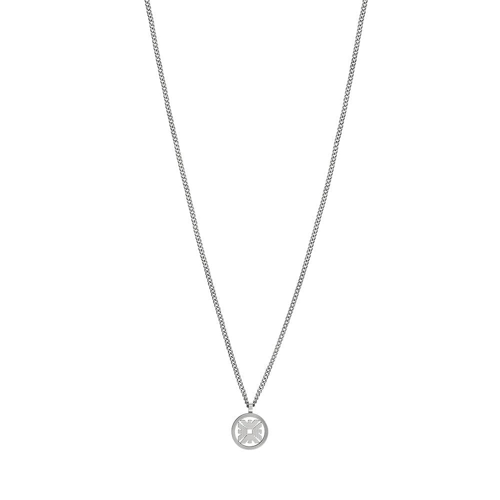 Angebot: EMPORIO ARMANI Herren-Edelstahl mit Karabinerverschluss Anhänger-Halskette Silberfarben 🌟👔