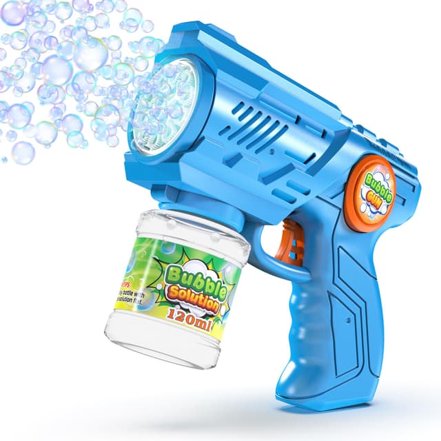 🌟 Blubbel Seifenblasenpistole mit LED, 120ml Tank - 10000+ Grosse Seifenblasen! 🎉
