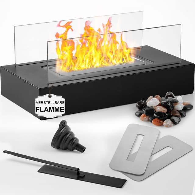 Ceblish Tischkamin [3h Brenndauer] | Tischfeuer Set für Indoor&Outdoor