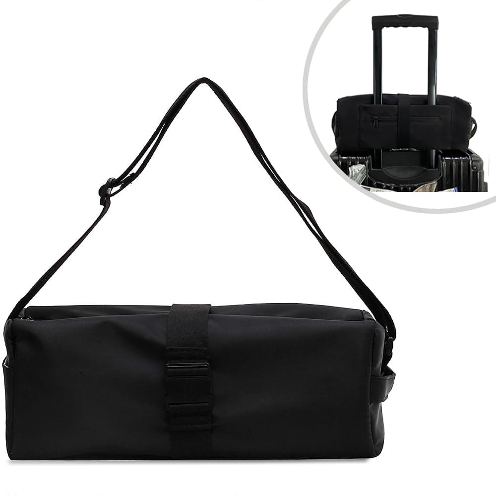 Klein Sporttaschen Für Damen und Herren - Woukksy Reisetasche Tragbar Wasserdicht Fashionable Crossbody Bag Für Wochenendausflug, Fitnessstudio, Schwimmen, Reisen, Yoga und Sauna (Schwarz) 🎒
