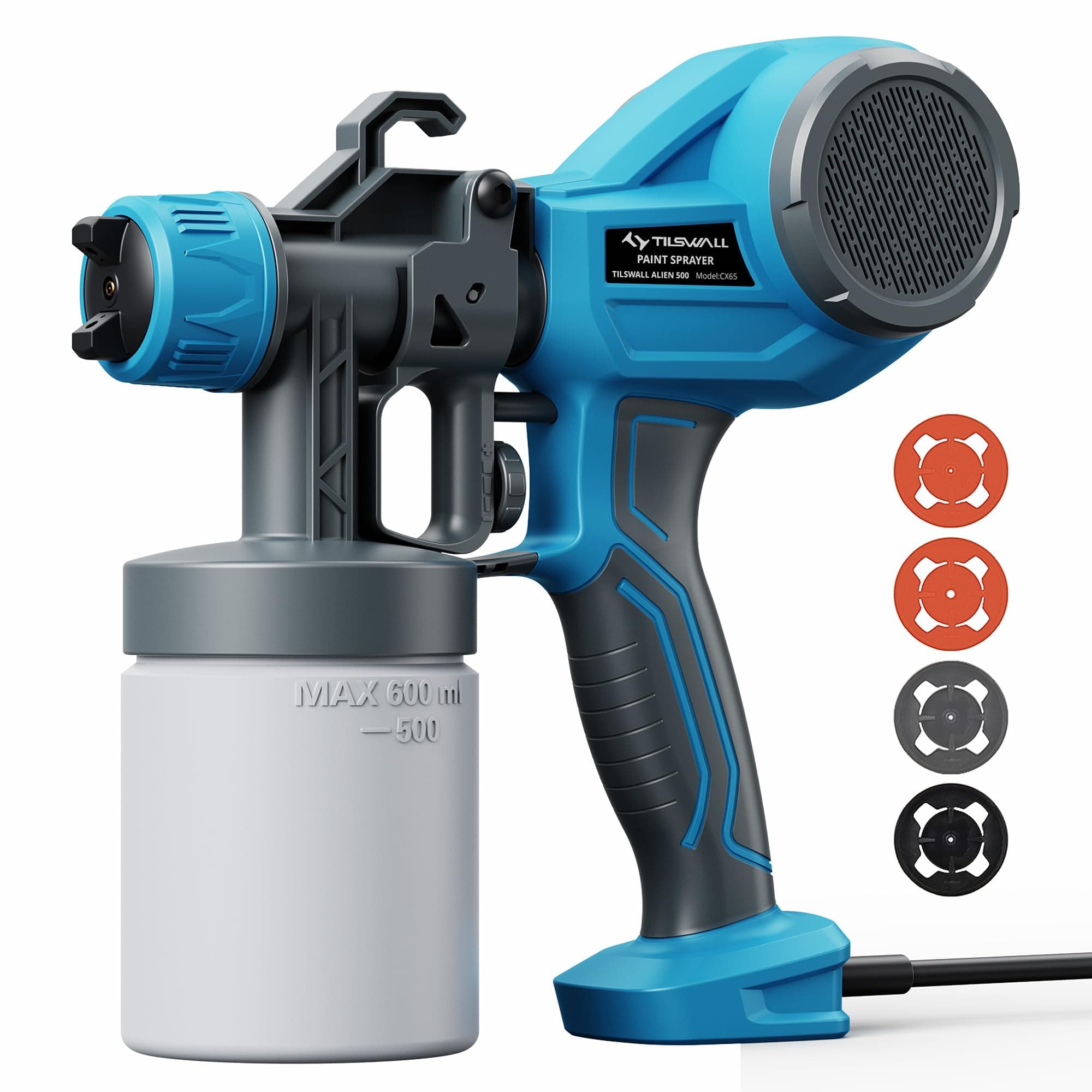 🎨 Tilswall Farbsprühsystem: Elektrische Lackierpistole für Möbel, Zäune, Wände, Schränke in DIY Blau