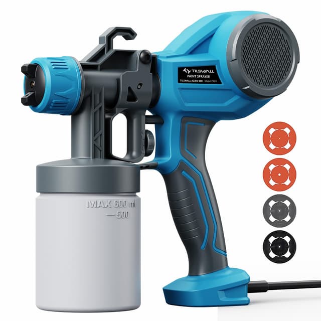 🎨 Tilswall Farbsprühsystem: Elektrische Lackierpistole für Möbel, Zäune, Wände, Schränke in DIY Blau