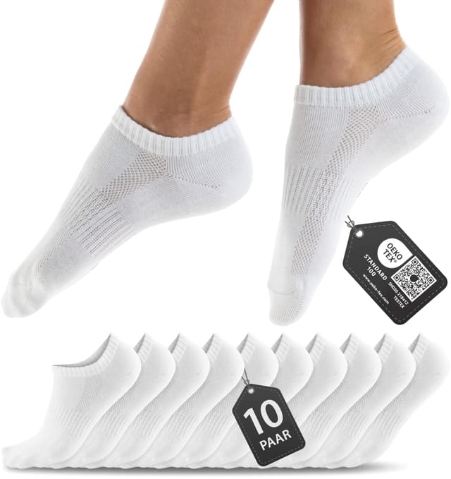 🧦 HELDENWERK 10 Paar Premium Sneaker Socken Herren & Damen 43-46 Weiß