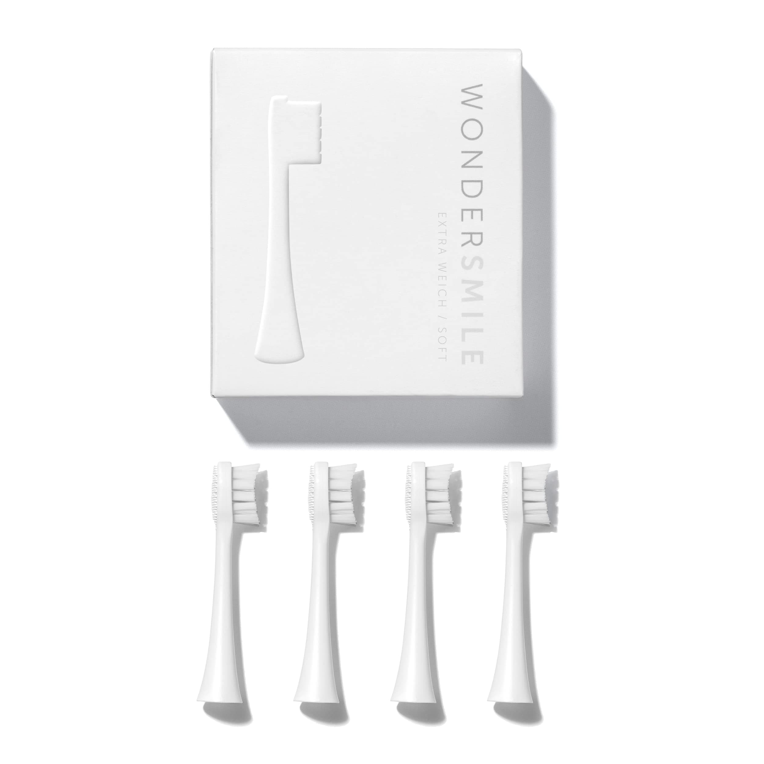 Wondersmile Ersatzbürsten Schallzahnbürste (Soft, All White, 4er Pack) 🦷🪥