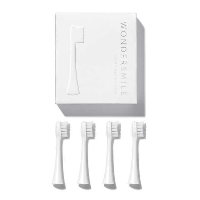 Wondersmile Ersatzbürsten Schallzahnbürste (Soft, All White, 4er Pack) 🦷🪥