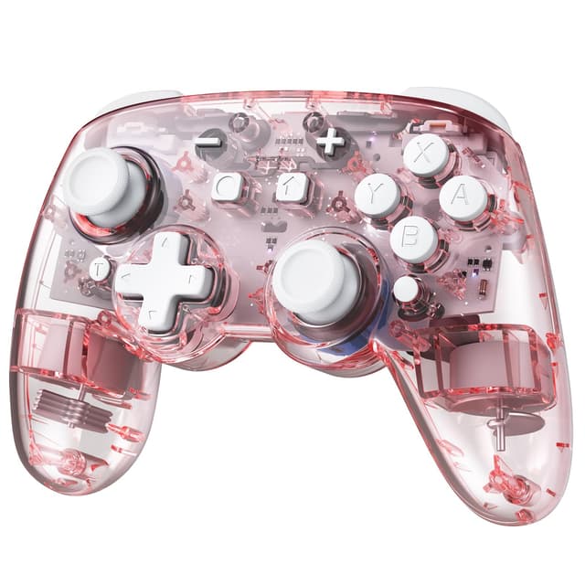 🎮 Transparent Rosa Hall Effect Switch 2 Pro Controller - Kabellos & Präzise