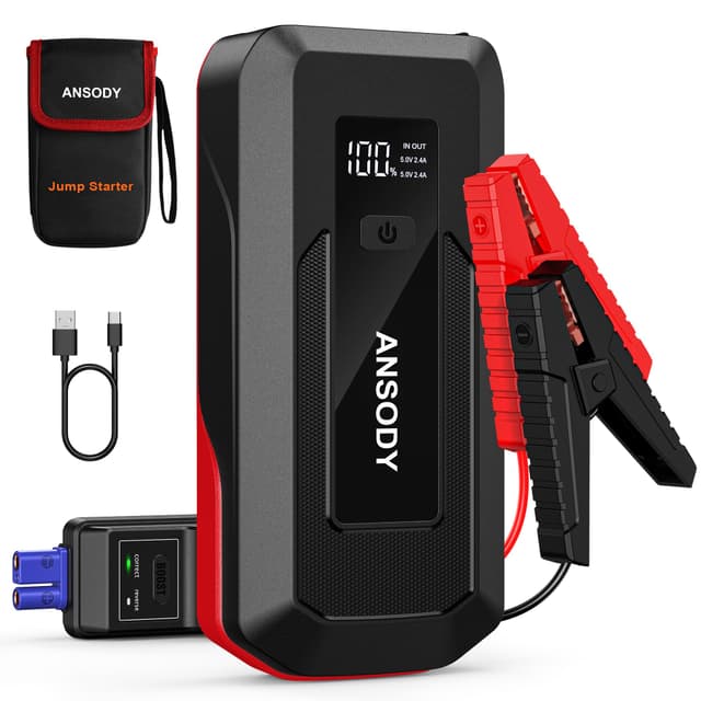 ANSODY Starthilfe Powerbank,3000A Auto Starthilfe Powerbank für 12V PKW Fahrzeuge