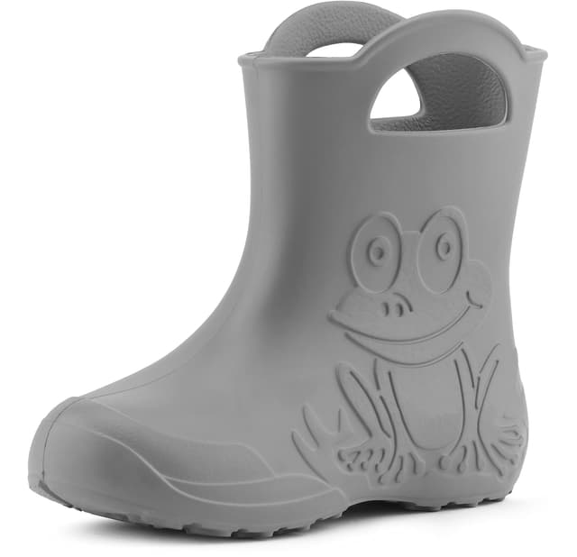🌧️👦👧 Ladeheid Eva federleichte Kinder Gummistiefel | Regenstiefel Kinder LA-CA-01 22/23 EU Grau