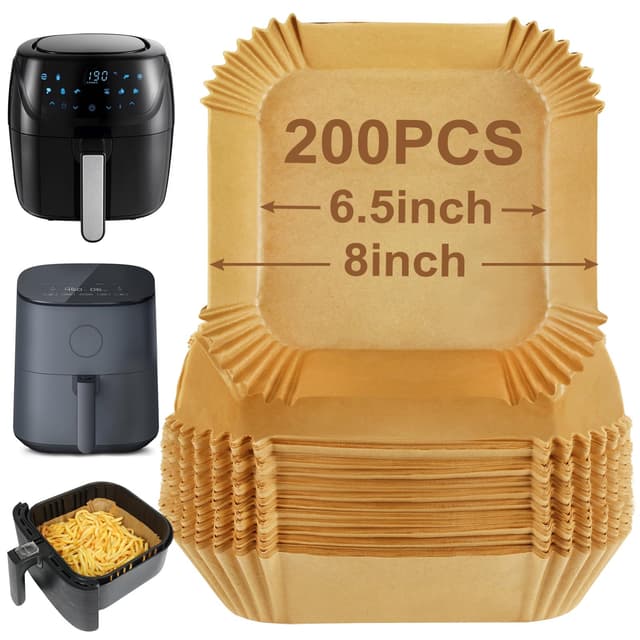 BYKITCHEN 200 Stück Heißluftfritteuse Backpapier für Philips 4.1L/4.2L/Russell Hobbs 4L 🍟🔥