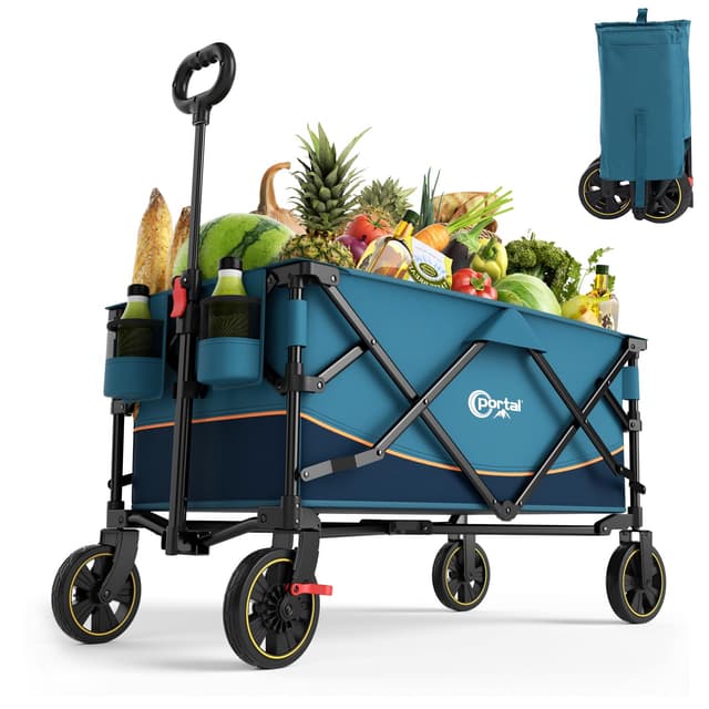 🌟 Portal Bollerwagen faltbar XXL Große Ladefläche 120kg belastbar 🛒