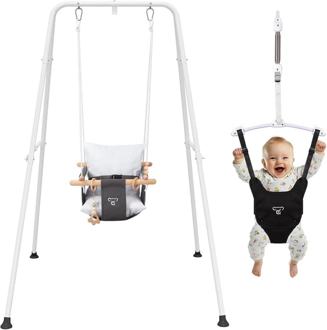 👶🎠 G TALESCO GEAR 2 in 1 Baby Jumper mit Babyschaukel und Schaukelgestell