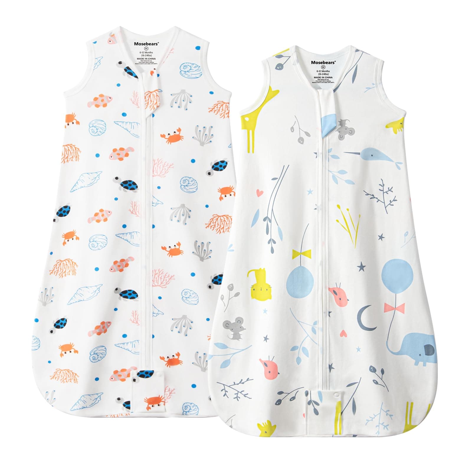 👶🌞 Mosebears Schlafsack Baby Sommer Schlafsack 0.5 Tog Babyschlafsack 100% Baumwolle