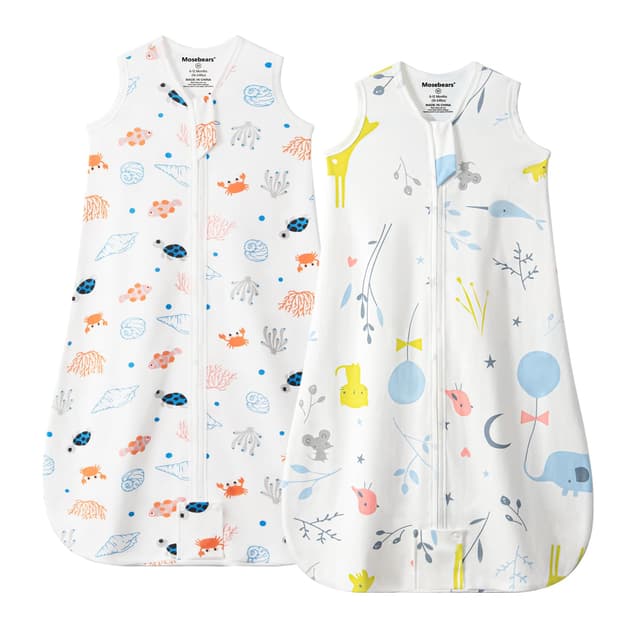 👶🌞 Mosebears Schlafsack Baby Sommer Schlafsack 0.5 Tog Babyschlafsack 100% Baumwolle