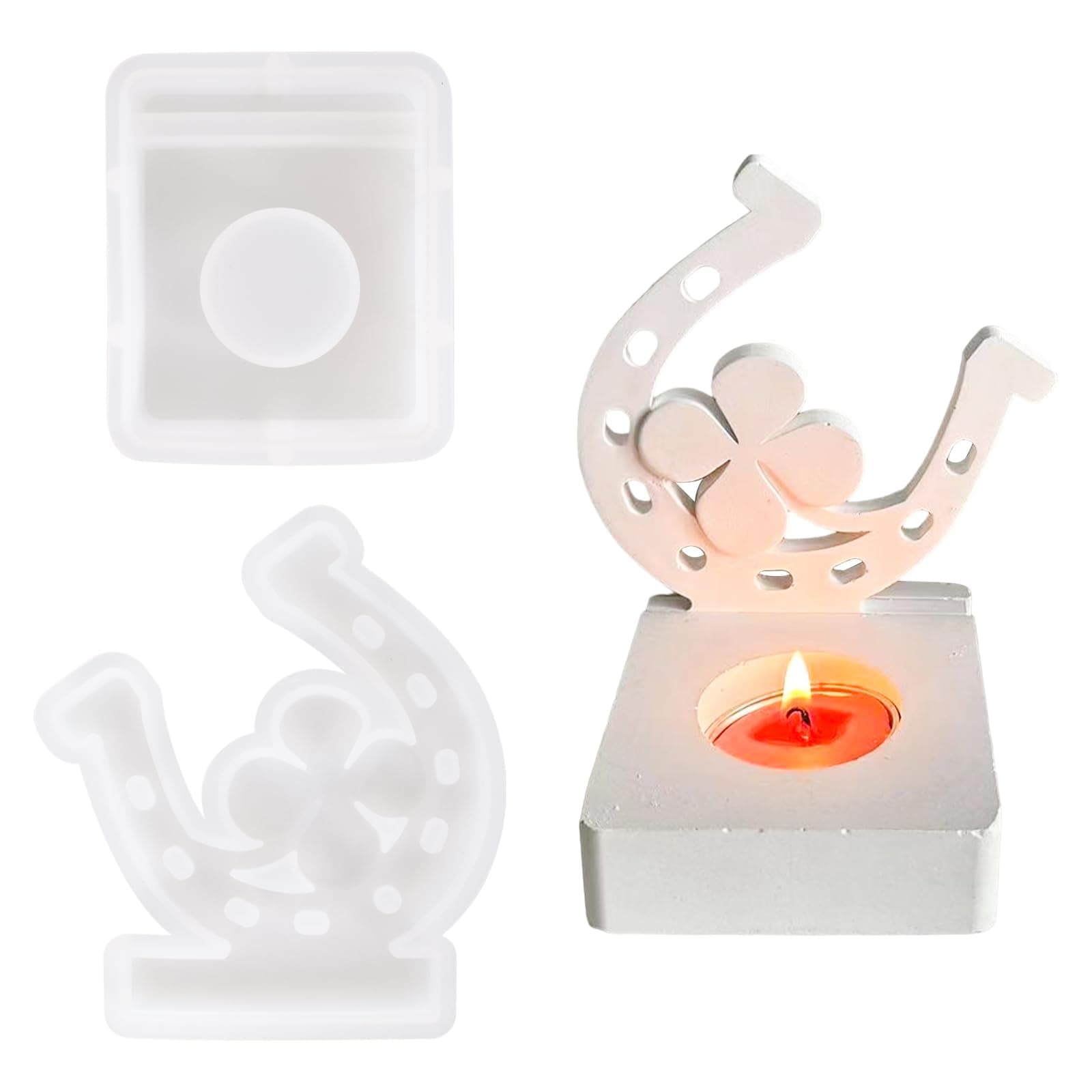 🕯️ Disnace Hufeisen Silikonform Kerzenhalter - DIY Kombination Gießformen 🕯️